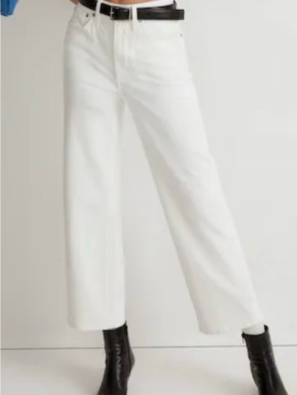 Madewell White Perfect Vintage Wide Leg Crop Jeans